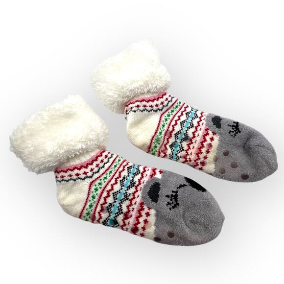 Juniors' So Cozy Slipper Socks Kuala Bear Fleece Lined No Slip Footies - Picture 3 of 13